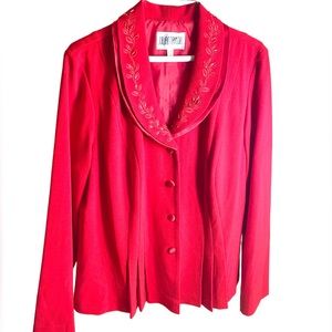 Julian Taylor red blazer jacket size 14